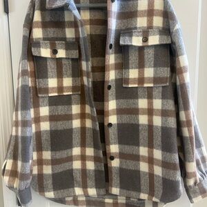 Plaid Button-Up Shacket